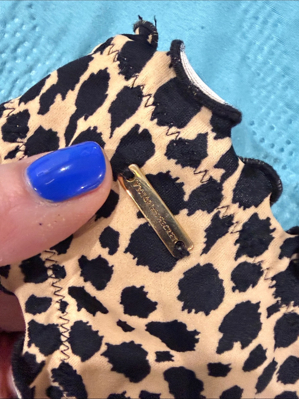 Victoria's Secret Leopard Print Strapless Bikini - Tan and Black - Picture 4 of 6